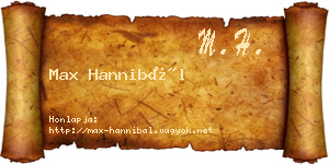 Max Hannibál névjegykártya